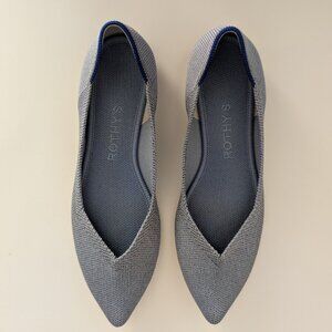 Rothy's Women's Sky-Blue Sparkle Point Flats, Size 6
